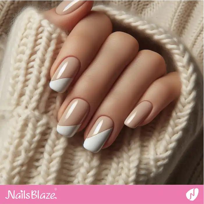 Diagonal French Work and Office Nail Design | Professional Nails - NB1717